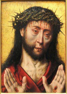("Man of Sorrows" by Aelbrecht Bouts, from the mid-1490s. Source: Wikimedia, Creative Commons License).