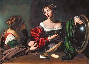 ("Martha and Mary Magdalene" by Caravaggio, c. 1598. Source: Wikimedia, Creative Commons License).