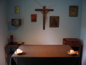 (The interior of Thomas Merton's hermitage at the Abbey of Gethsemani. Source: Wikimedia, Creative Commons License).