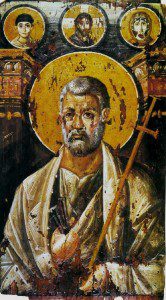 (An Icon of St. Peter, likely from the 6th or 7th century and found at St. Catherine's Monastery in Sinai. Source: Wikimedia, Creative Commons License).