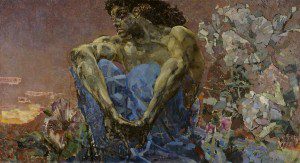 Demon Seated (1890) by Mikhail Vrubel. Source: Wikimedia, Creative Commons License.
