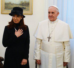 Pope Francis with Cristina Fernández de Kirchner, then president of Argentina and noted Peronist, on March 18, 2013. Source: Wikimedia, Creative Commons License.