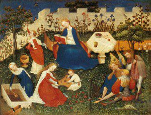 Little Garden of Paradise (c.1410-c.1420) by the Upper Rhenish Master. Source: Wikimedia, Public Domain.