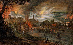 The Destruction of Sodom and Gomorrah by Pieter Schoubroeck. Creative Commons License.