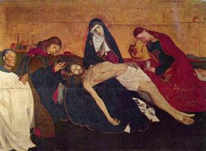 Pietà of Villeneuve-lès-Avignon (1455) by Enguerrand Quarton. Public Domain.