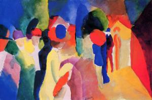 Mit gelber Jacke (1913) by August Macke. Public Domain.