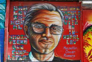 A mural of Archbishop Óscar Romero. Source.