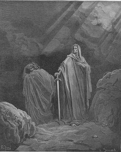 "This said, they both betook them several ways," Gustave Dore (from 'Paradise Lost')