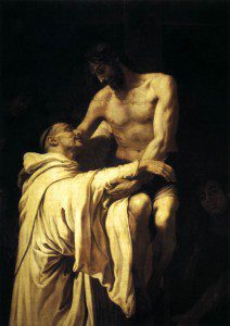 Christ Embracing St. Bernard. By Francisco Ribalta [Public domain], via Wikimedia Commons