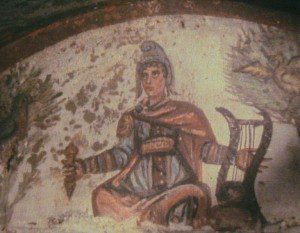 Christ as Orpheus from the Catacombs [Public domain], via Wikimedia Commons