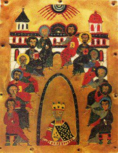 Descent of the Holy Spirit. 12th century icon. [Public domain], via Wikimedia Commons