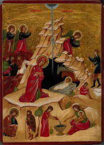 Icon of the Nativity. The Word Became Flesh. Pschemp's property [GFDL (http://www.gnu.org/copyleft/fdl.html), CC-BY-SA-3.0 (http://creativecommons.org/licenses/by-sa/3.0/) or CC BY-SA 2.5-2.0-1.0 (http://creativecommons.org/licenses/by-sa/2.5-2.0-1.0)], via Wikimedia Commons