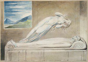 Soul leaving body by William Blake [Public domain], via Wikimedia Commons