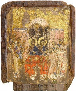  Eucharist, Late XI - Early XII Century, St Mary Perivleptos Church, Ohrid Icon Gallery. [Public domain], via Wikimedia Commons