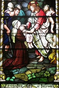 Sorrowful_Mother_Shrine_Chapel_(Bellevue,_Ohio)_-_stained_glass,_Jesus_Father_of_the_Poor