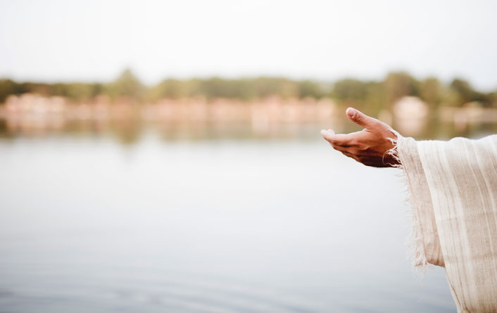 jesus holding hands standing still free motion backgrounds