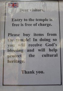 certainly no mixed messages here. Oh, and I'm sure there's nothing problematic about conflating God's blessing with buying souvenirs in their gift shop. Why are people leaving the church in record numbers again?