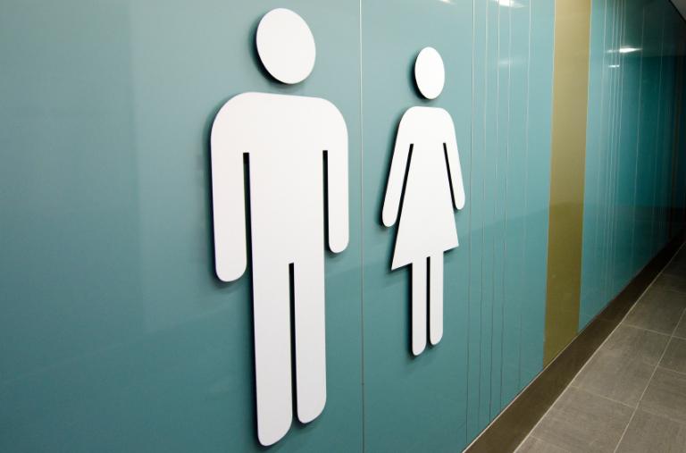 Men and women toilet signs.