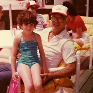 The author, age 5-6 and her grandfather Martin. 