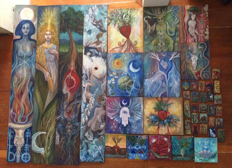 Collection of Art recently made by the artist for an event