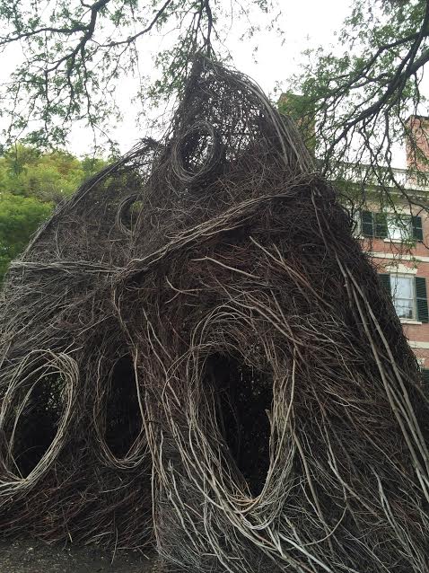 "Stickwork" by Patrick Dougherty, located in Salem, MA