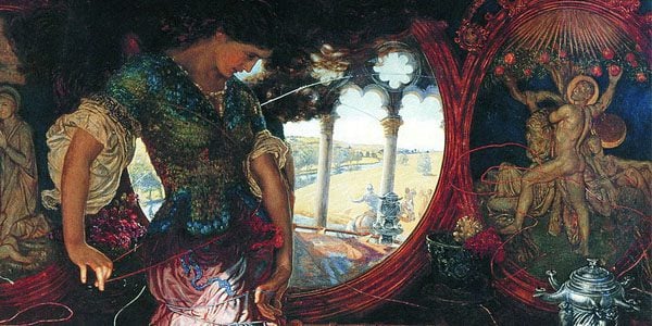 Detail from Hunt's "Lady of Shalott" Painting