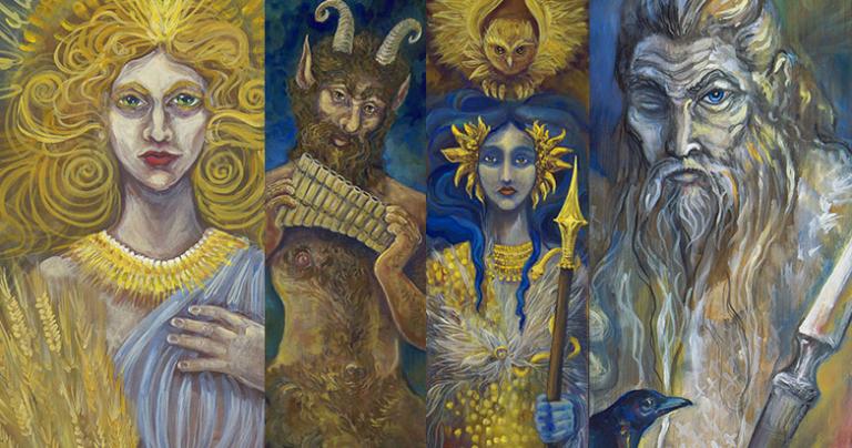 details of deity paintings by the author