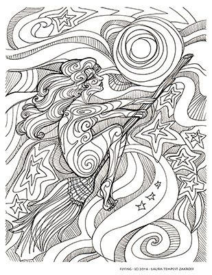 Another page from the author's "Witch's Brew Coloring Book" - available at www.owlkeyme.com