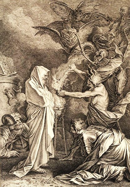 Etching of Saul & the Witch of Endor, from the mid 1700's