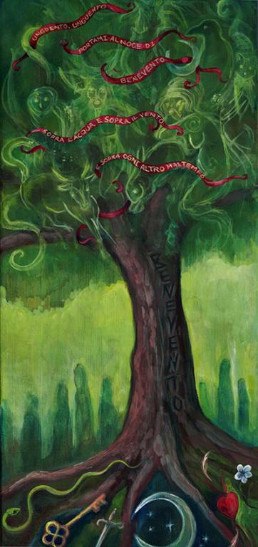 "The Walnut Tree of the Benevento" - painting by Laura Tempest Zakroff
