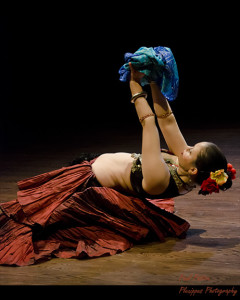 Backbends: another reason belly dance and yoga go together. Photo by Paul Patton, from Bloomington Belly Dances 2013.