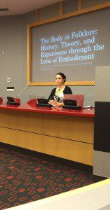 Me giving a keynote address in April 2016, during which I addressed many professional boundaries. Photo by Brittany Warman.