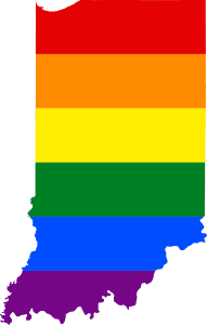 LGBT map of Indiana. Creative Commons license from Wikimedia.