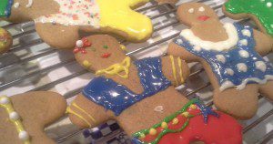Gingerbread people that my family baked and decorated, in what has become traditional for us in the last few years.