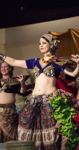Photo of me performing tribal belly dance at the 2016 Winter Bazaar. Picture by P. Shypula