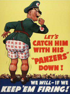 World War II propaganda poster from Wikimedia Commons. In public domain.