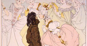 1897 illustration of Hans Christian Andersen's "The Princess and the Swineherd." In public domain (from Wikimedia Commons).