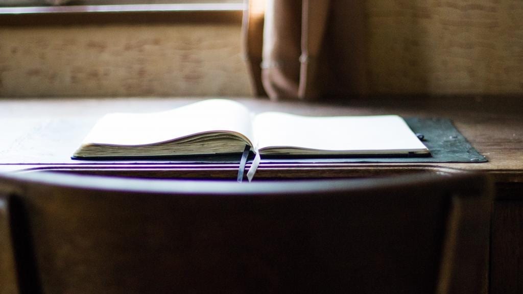 an open notebook