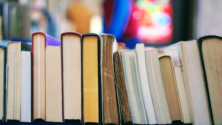 A row of books