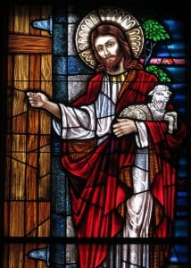 Saint_Mary_of_the_Presentation_Catholic_Church_(Geneva,_Indiana)_-_stained_glass,_Behold_I_Stand_at_the_Door_and_Knock,_detail (1)