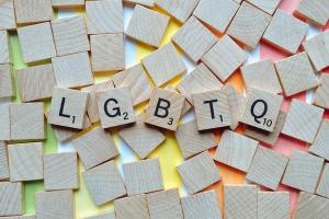 Scrabble tiles reading LGBTQ