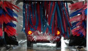 a car going through a car wash