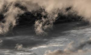 ominous clouds in different shades of gray