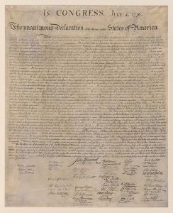 a photo of the declaration of independence