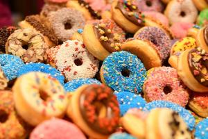 a colorful selection of donuts