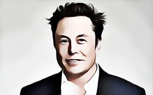 a weird drawing of Elon Musk, the richest man in the world