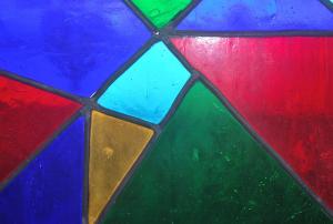 An abstract stained glass window