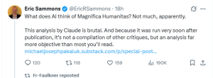What does AI think of Magnifica Humanitas? Not much, apparently.
This analysis by Claude is brutal. And because it was run very soon after publication, it’s not a compilation of other critiques, but an analysis far more objective than most you’ll read.