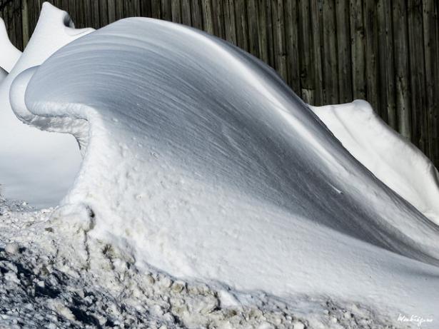 Snow drifts on Christmas Eve