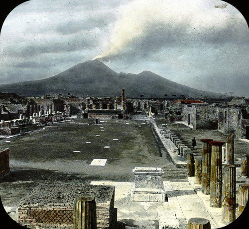 Pompeii Forum and Mt Vesuvius Booklyn Museum archives